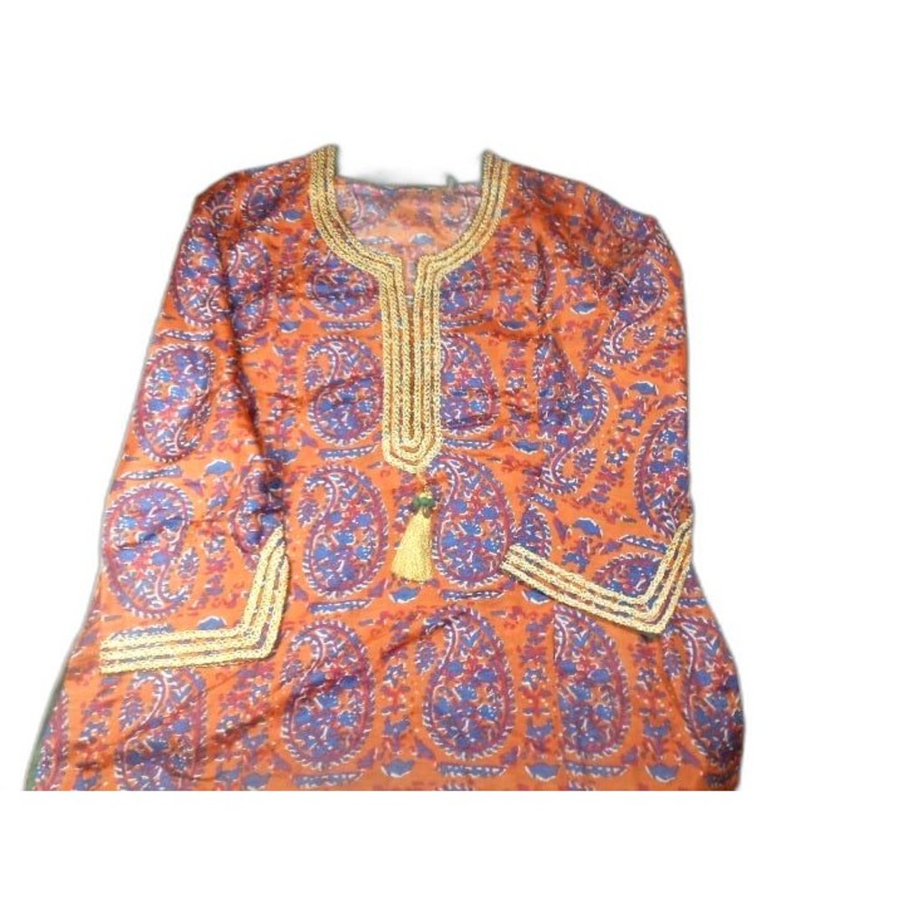Soft Surrounding Made in India Embroidered with Gold tassel stitched Tunic Sz L